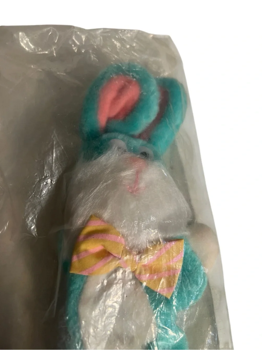 Vintage Avon Bunny Plush Bracelet Teal Green Blue Animal Toy Easter‎ Spring
